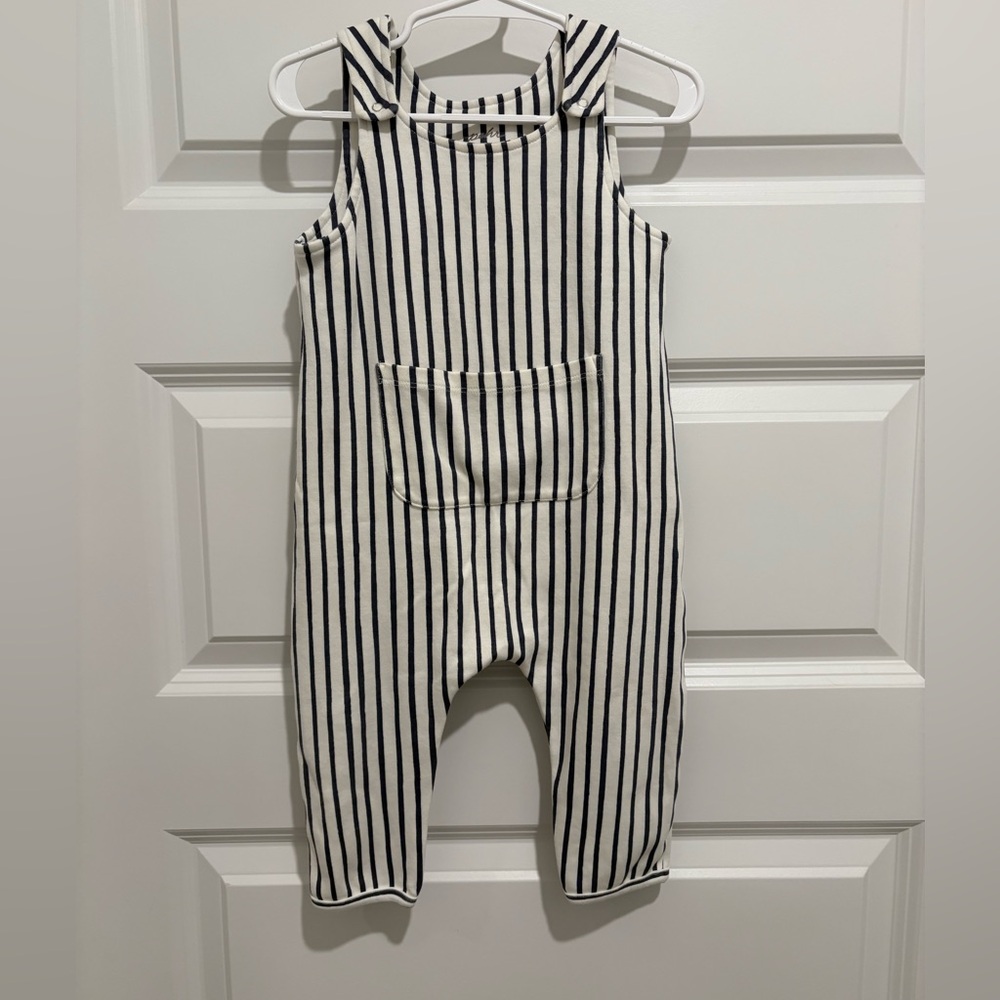 Pehr Stripes Away in Blue Overalls SZ 18-24 months NWOT